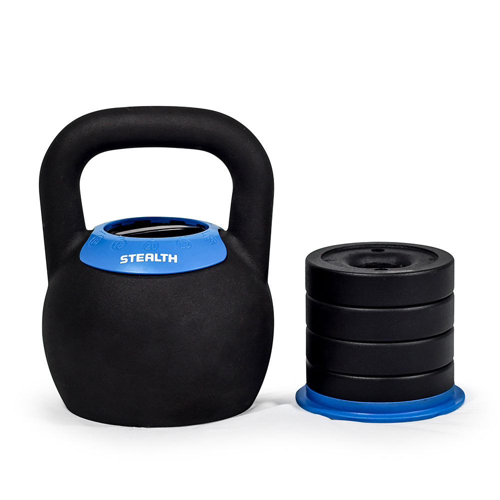 Kettlebell ajustable 24 kg bleu, ex-modèle d'exposition